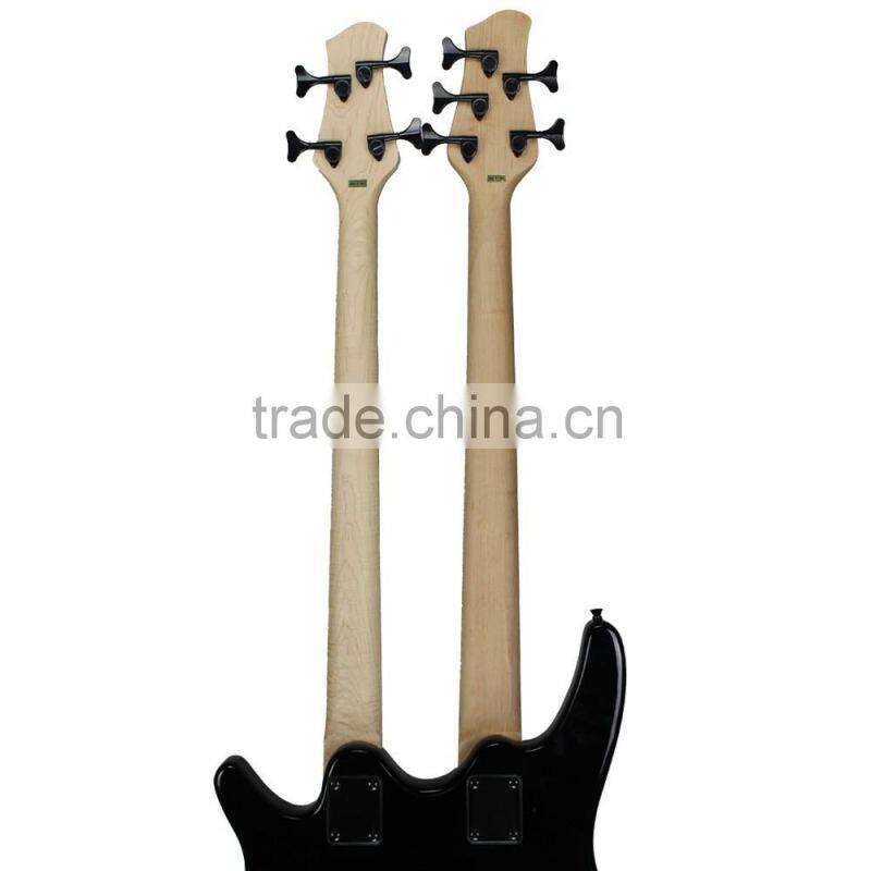5 strings and 4 strings electric bass guitar double neck