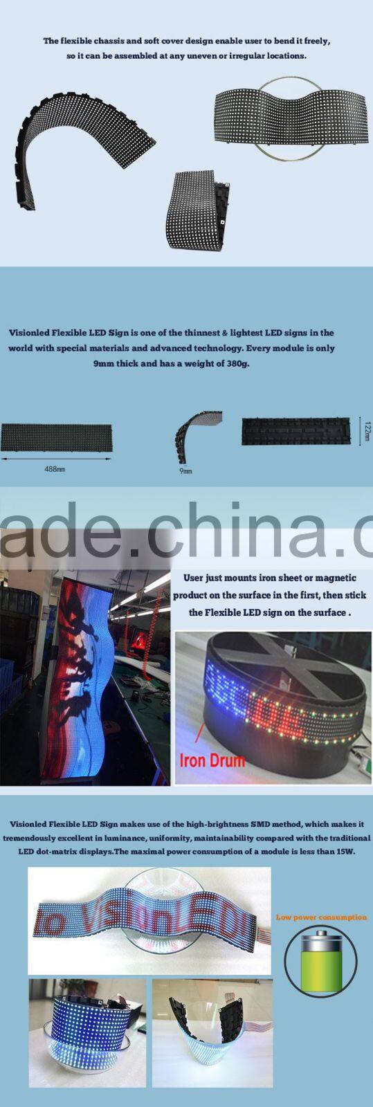 Shenzhen High Brightness Full Color flexible led screen