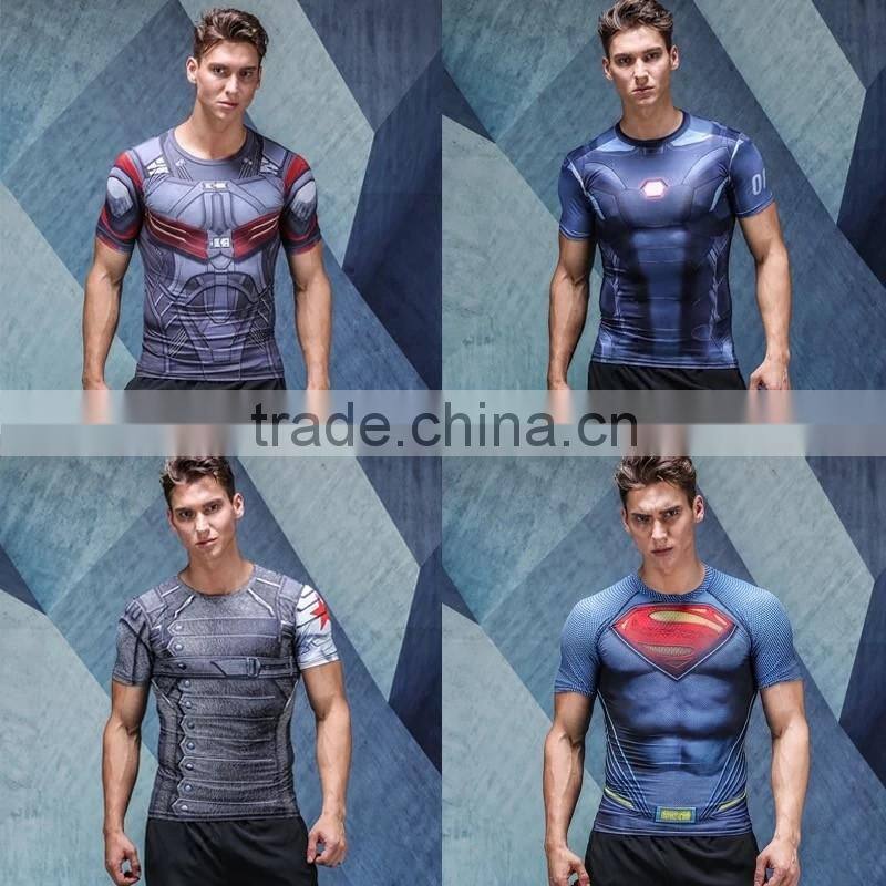 Men's Compression Tight Shirt Base Layer with fashion sublimation style