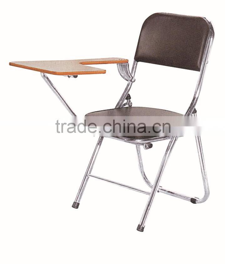 Leather office furniture school furniture plastic folding chair ZD27 with writing pad
