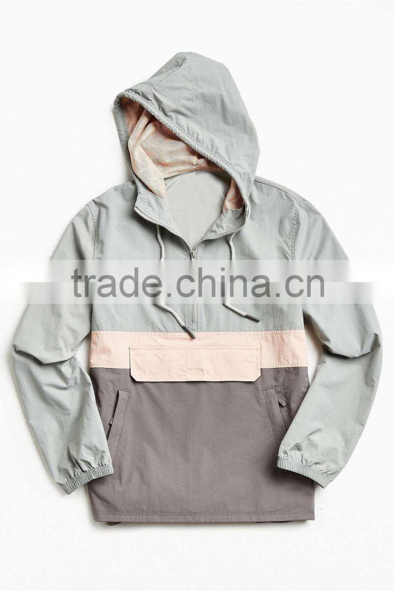 good quality custom with pocket 100% cotton light weight with hood Guangzhou manufacturehalf zipper tone men oversized hoodie