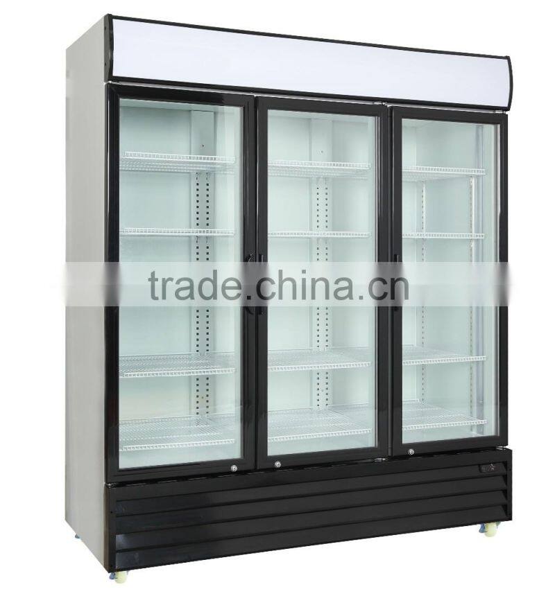 New Three Glass Door Beverage Display Fridges with Hinged door