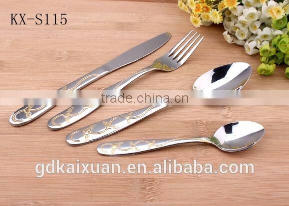 Elegant Design Gold Plated Handle Stainless Steel Cutlery Tableware