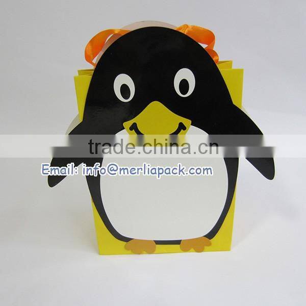 Penguins Cartoon Christmas Paper Bags Present Kids Birthday Party Jumbo Bags