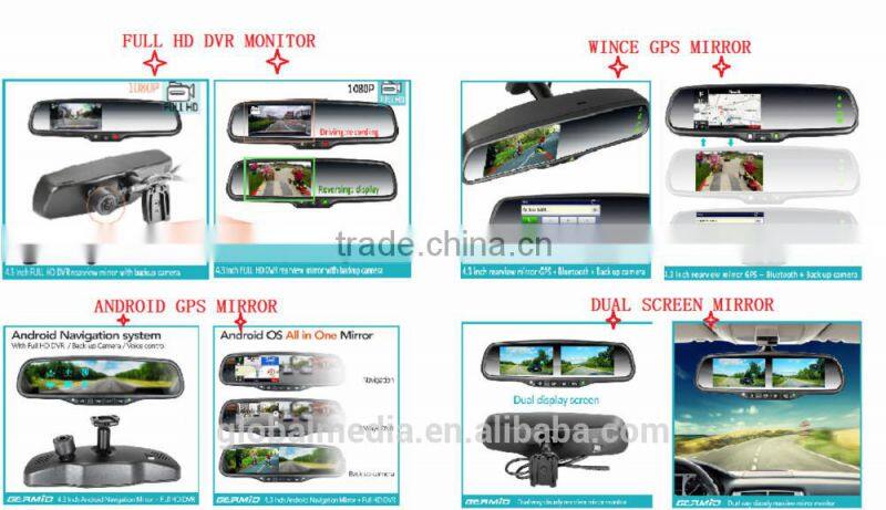 Rear view camera display monitor with adjustable parking line OEM mirror vehicle interior rear view mirror