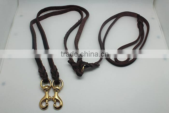 Two dog leashes genuine leather leash