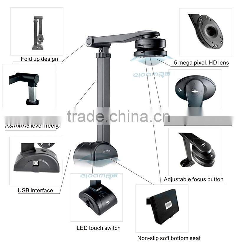 office equipment high speed a3 portable overhead projector 5 MP document camera
