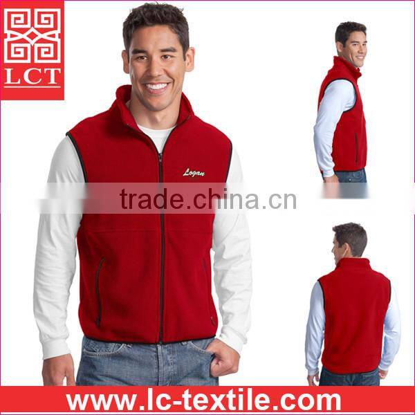 wholesale keep your core warm Navy Blue Heated Fleece Vest with custom embroidery(LCTU0040)