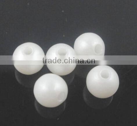 matte white imitation loose pearls with hole for decoration