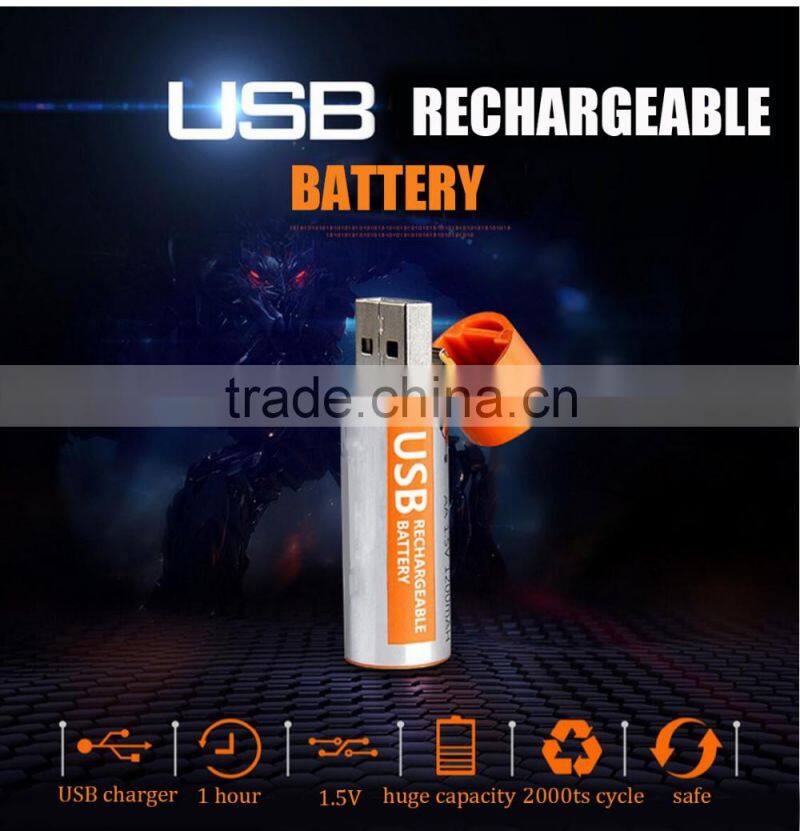 Hot AA 1.5V USB battery rechargeable lithium ion battery for toy car