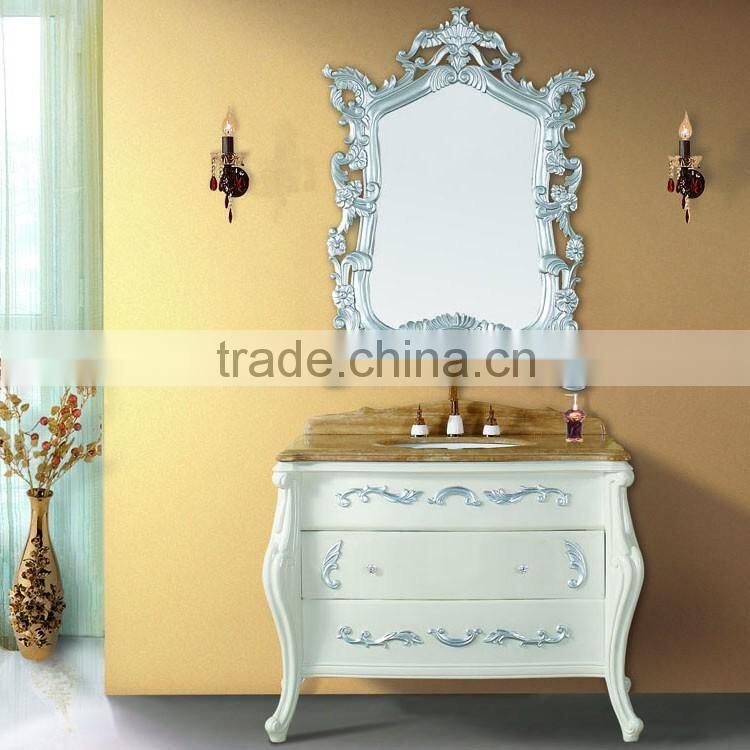 WTS-1488 french style wood furniture 30" (inch) Silver-white bathroom vanity combo units