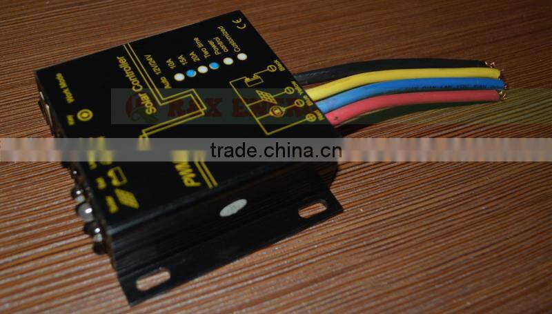 Waterproof solar controller for PV system, 10A/15A/20A solar charge controller, 12V/24V auto distinguish, LED display