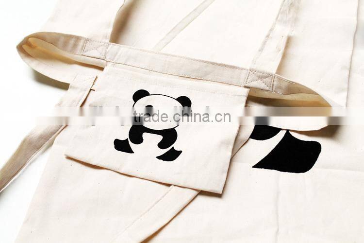 High Capacity bag cute panda handbag cotton shopping bag