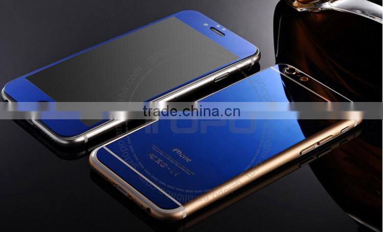 9H glass for iphone 6 multiple color Colored Mirror Tempered Glass Screen Protector film front and back for iphone 6 6s plus