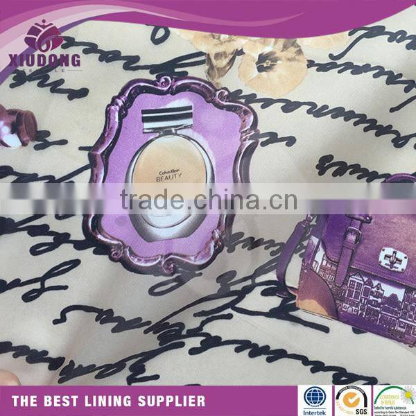 Print polyester Taffeta bag garment lining good quality 190T 210T 230T inner taffeta lining