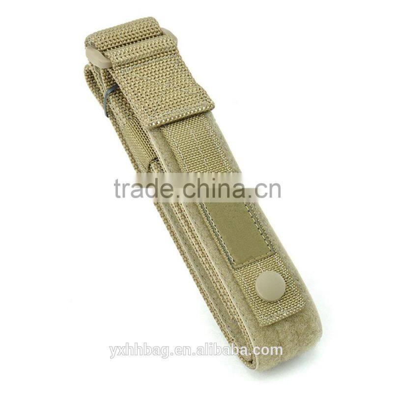 Khaki fabric belt for man with bottle holder