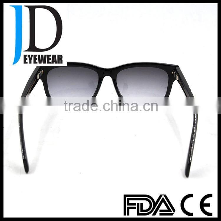 Vintage square buffalo horn sunglasses with polarized lens