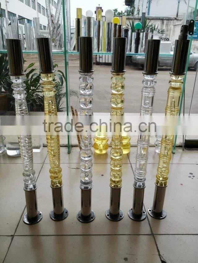 best price hot sale hotel acrylic stair baluster / crystal stair handrail in china