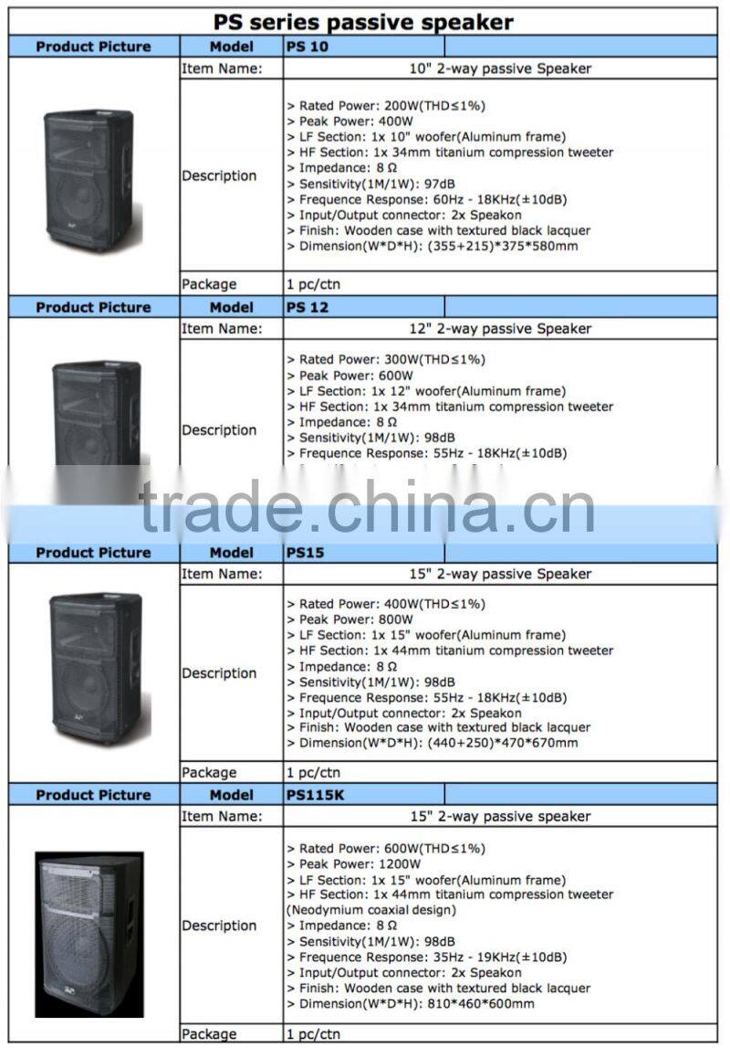 PS-215 powavesound loudspeaker PS series dual 15 inch trolley speaker