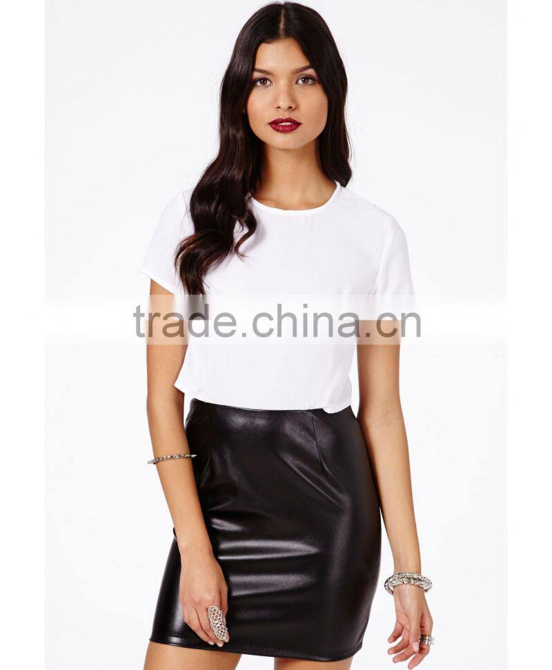 China Manufacturer Sexy Short Skinny Mini Leather Skirts For women Customized