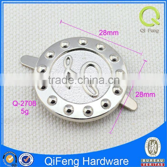 Q-2708 metal name tags for bags silver round zinc alloy label
