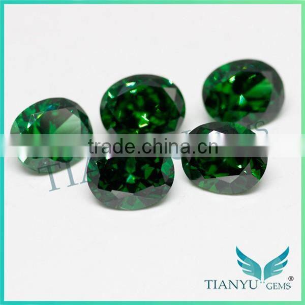 Artificial stone polished, custom cut gemstones, blue green zircon cubic zirconia stones european machine star cut