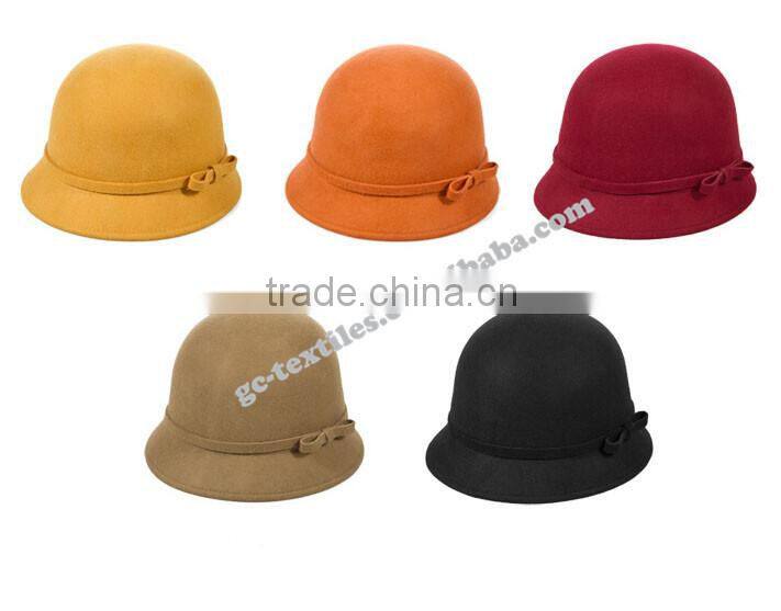 new hot product for 2014 fashion women promotional party felt hat wide brim bowknot