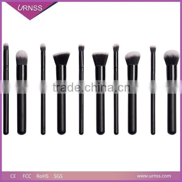 10pcs Professional Custom Kabuki Synthetic Makeup Brush Set