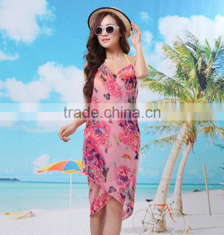 Sexy Butterfly Chiffon Woman Wrap Front Cover Up Beach Dress Towel Shawl Swimwear