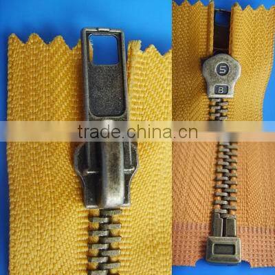 No.5 anti brass zipper close end with cotton tape