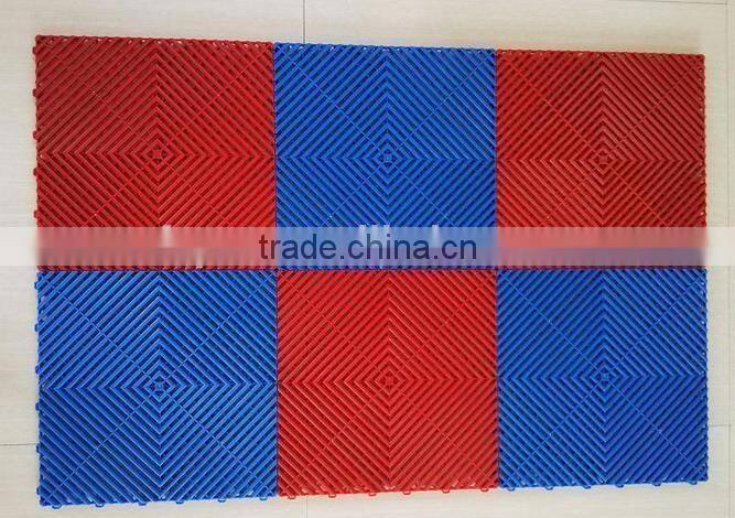 2016 new anti slip water draining pvc garage mat floor