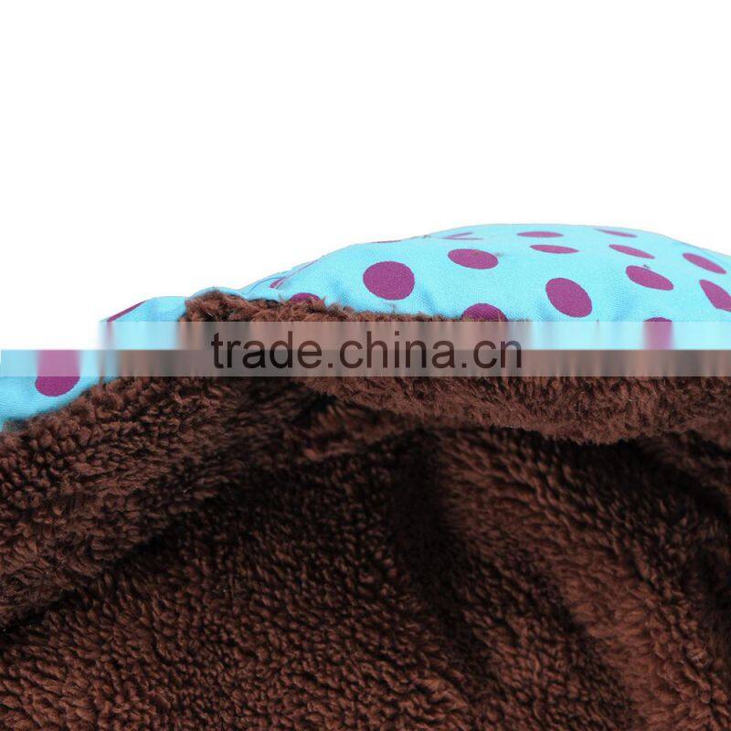 Blue Cozy Soft Warm Fleece Pet Dog Puppy Cat Bed House Nest 40X35 with Pillow