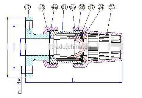 UPVC / CPVC Flanged true union foot valves JIS/ Flanged foot valves