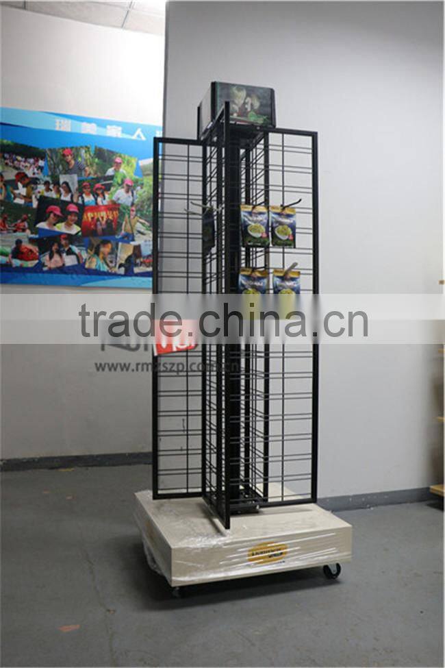 4-Faces Portable Floor Heavy Duty Rotating Display Stand Turntable
