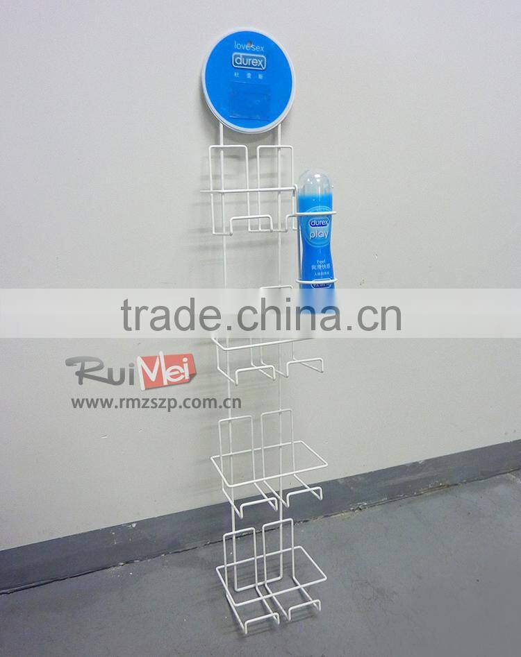 Metal cosmetic display stand, iron wall mounted condoms display shelf
