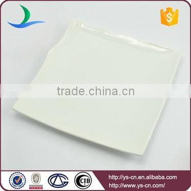 Wholesale rectangule white ceramic catering serving dinner plates porcelain
