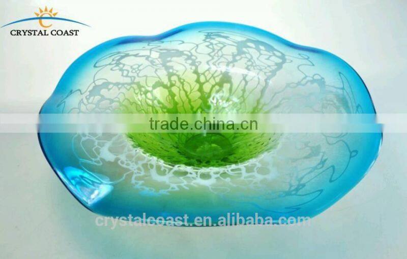 wholesale hand blown decorative home decor colored glass pieces for crafts