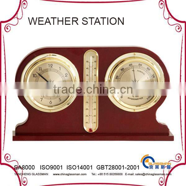 indoor multifunction weather station YG1615 with wood base