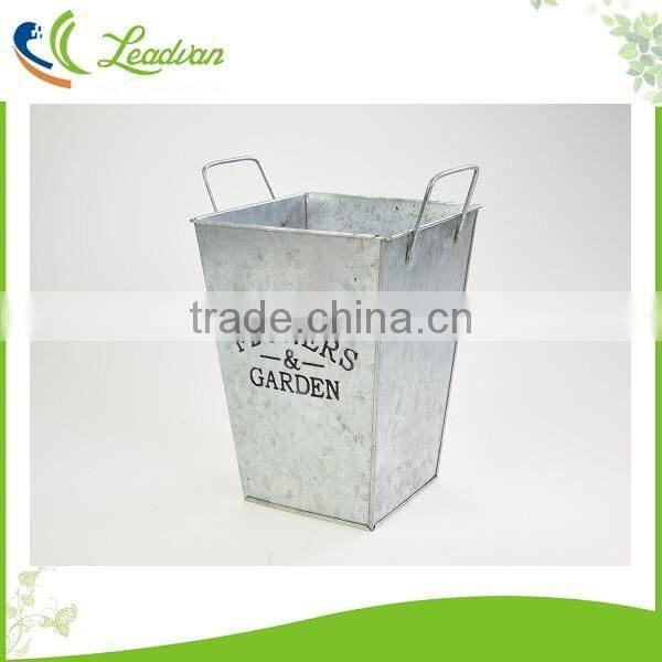 Large galvanized metal flower vase for centerpieces