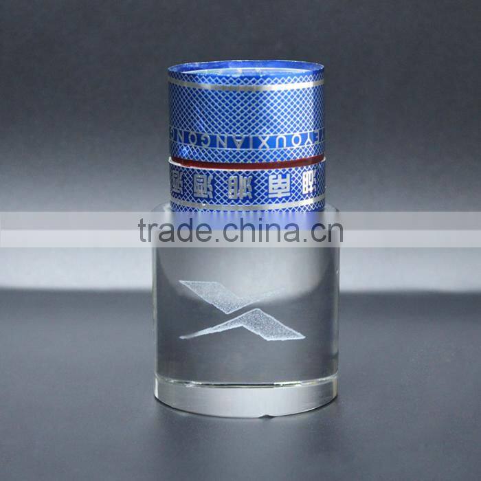 Crystal glass stopper aluminum screw cap for wine glass bottle