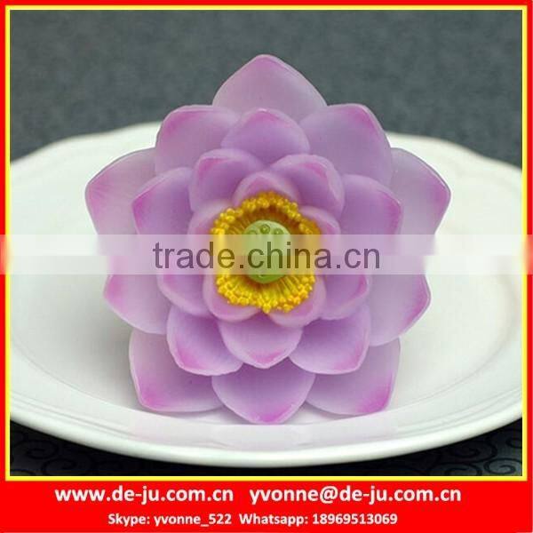 False Blossom Yellow Pistil Lotus Flower Shape Candle