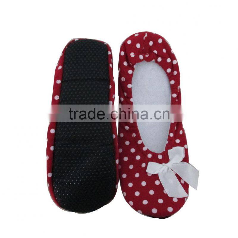 Trade assurance jersey dance ballet shoe with dots printed