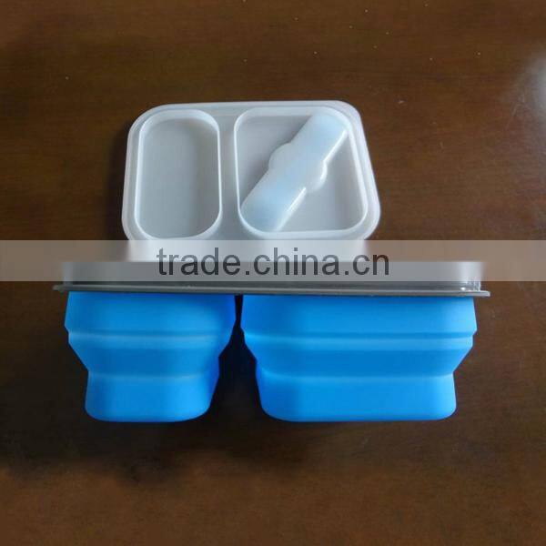 ECO FDA/ LFGB food grade flexible microwave oven heated safe high quality silicone lunch box
