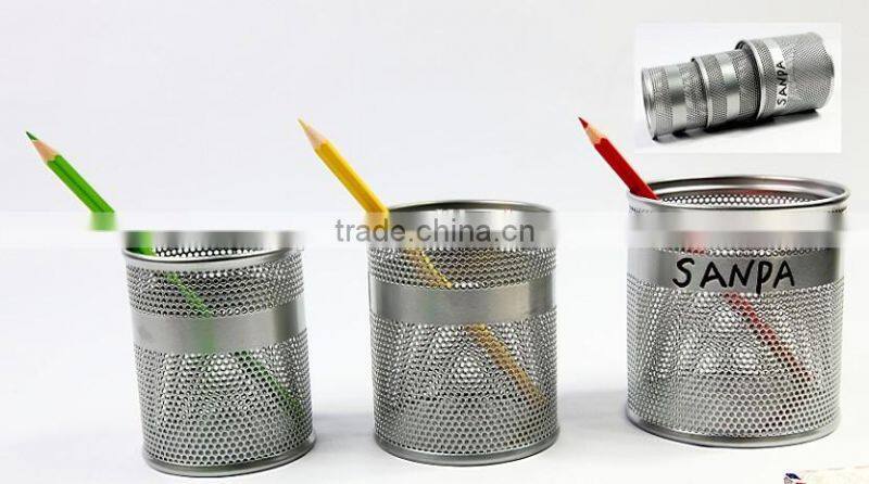 Hangzhou High Quality Promotion Gift Metal Mesh Desk Pen Holder Set