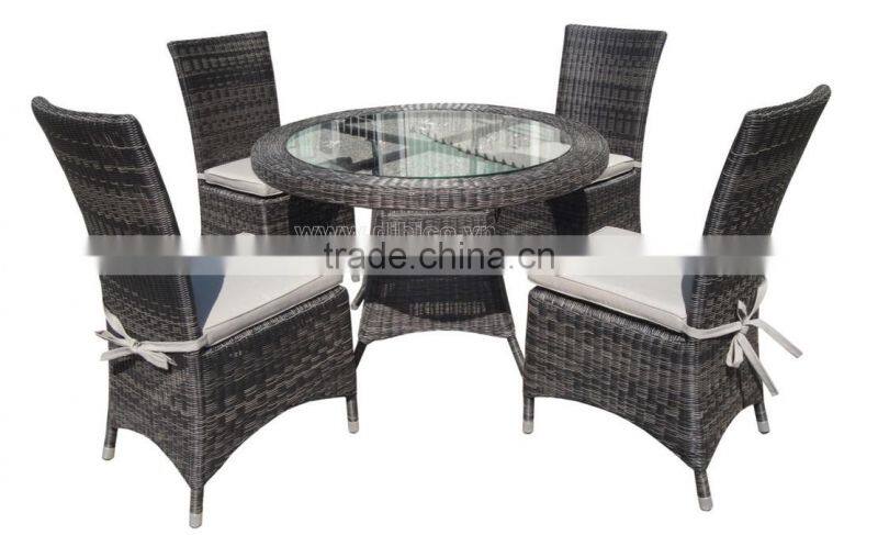 Outdoor Furniture Rattan Dining Table Set of 5pcs