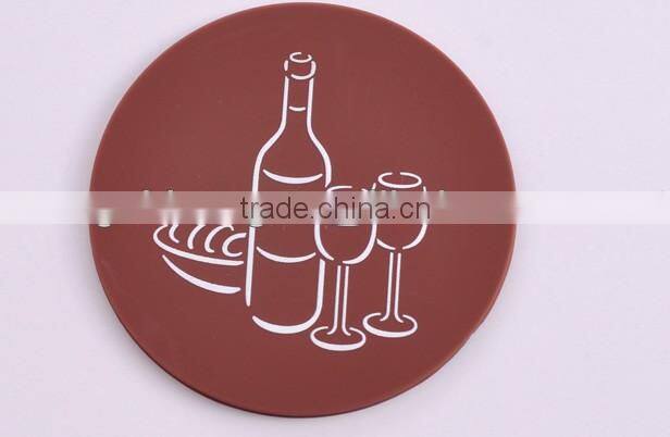 OEM/ODM colorful logo/patterns printed silicone cup mat