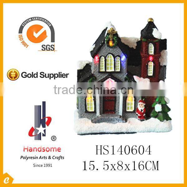6"led lights christmas village houses craft 2015 new products