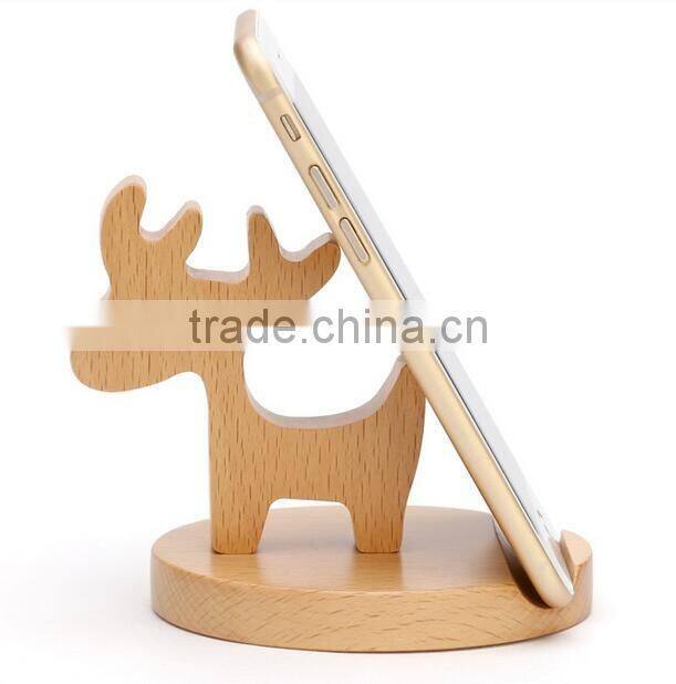 Beech material wooden mobile phone holder