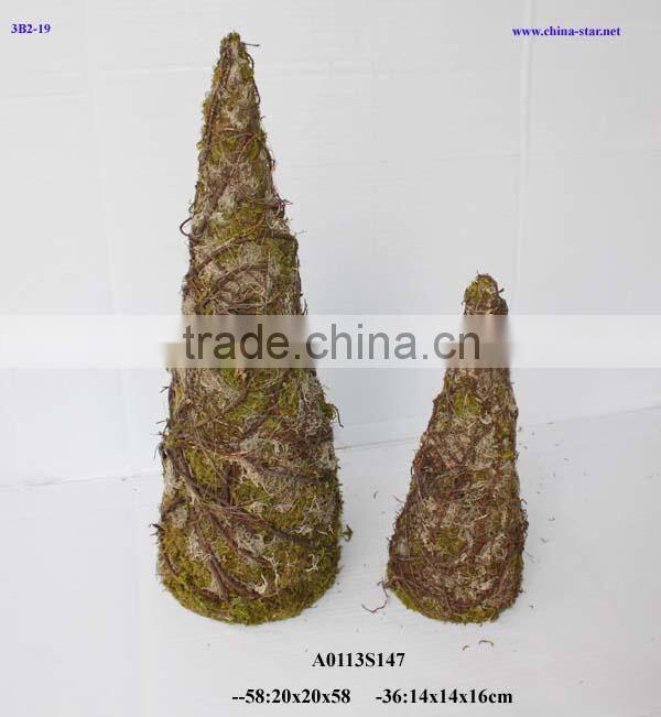 natural moss mushroom flower pot for fall