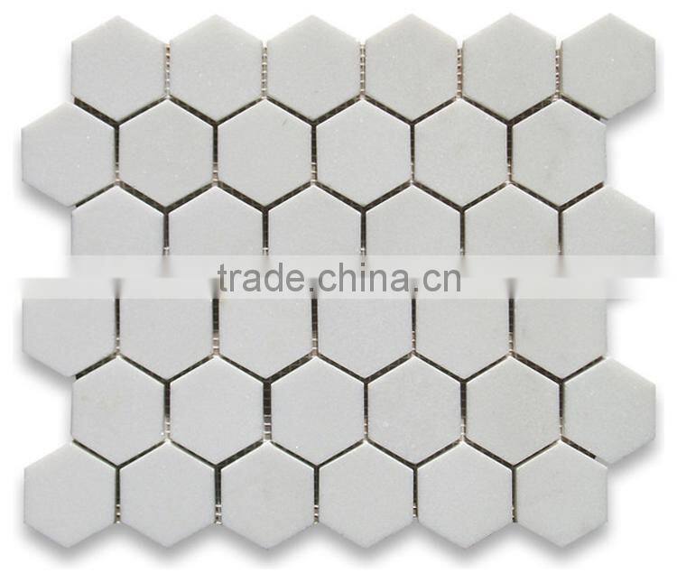 MM-CV258 Fashionable indoor decor natural stone marble thassos hexagon mosaicmosaic
